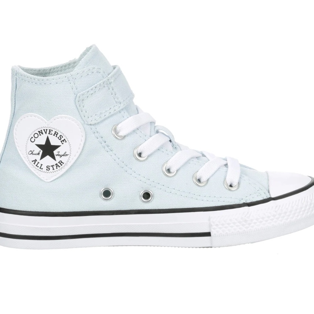 Converse All Star Sky Blue High-Tops with Heart Patch